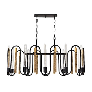 Darden 10-Light Linear Pendant in Urban Rustic Style 14 Inches Tall and 38 Wide - 1112659