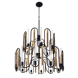 Darden 20-Light Chandelier in Urban Rustic Style 33 Inches Tall and 36 Wide