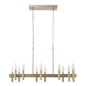 Collette 12-Light Linear Pendant in Heritage Modern Style 17 Inches Tall and 32 Wide - 1112679