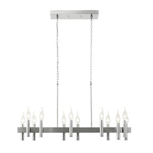 Collette 12-Light Linear Pendant in Heritage Modern Style 17 Inches Tall and 32 Wide