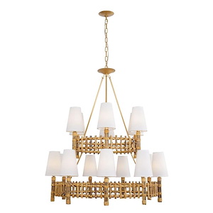 Nevis - 90W 15 LED 2-Tier Chandelier In Coastal Style-39 Inches Tall and 36 Inches Wide - 1159509