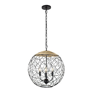 Cayman - 3 Light Orb Pendant In Coastal Style-19 Inches Tall and 18 Inches Wide - 1157483