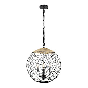 Cayman - 3 Light Orb Pendant In Coastal Style-19 Inches Tall and 18 Inches Wide