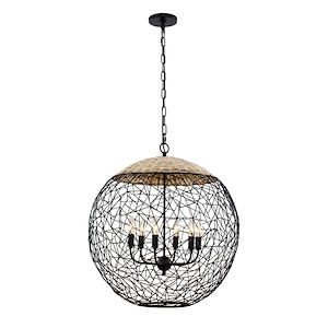 Cayman - 6 Light Orb Pendant In Coastal Style-25.75 Inches Tall and 24 Inches Wide
