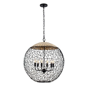 Cayman - 6 Light Orb Pendant In Coastal Style-25.75 Inches Tall and 24 Inches Wide