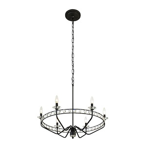 Monroe 6-Light Chandelier in Glam Style 23.25 Inches Tall and 29.75 Wide - 1112694