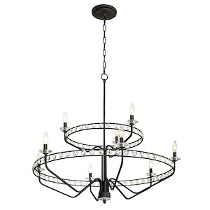 Monroe 9-Light Chandelier in Glam Style 32.75 Inches Tall and 40 Wide