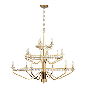 Monroe 15-Light Chandelier in Glam Style 38.75 Inches Tall and 47.75 Wide