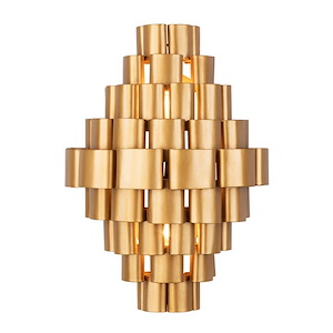 Totally Tubular - 2 Light Wall Sconce In Mid-Century Modern Style-16 Inches Tall and 11.5 Inches Wide