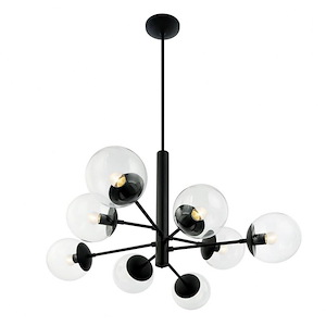 Mid-Century - 8 Light Chandelier In Mid-Century Modern Style-21.75 Inches Tall and 39 Inches Wide