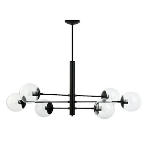 Mid-Century - 6 Light Linear Pendant In Mid-Century Modern Style-21.5 Inches Tall and 48 Inches Wide - 1270764