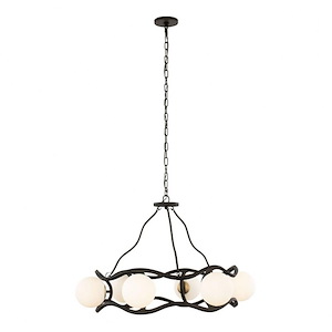 Black Betty - 6 Light Chandelier In Industrial Style-24 Inches Tall and 36 Inches Wide