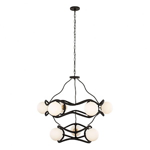Black Betty - 9 Light 2-Tier Chandelier In Industrial Style-33.75 Inches Tall and 36 Inches Wide - 1270769
