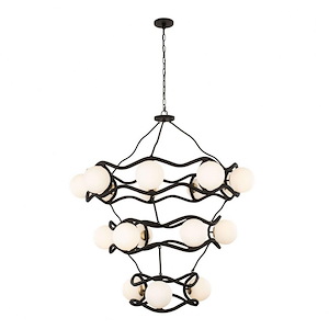 Black Betty - 18 Light 3-Tier Chandelier In Industrial Style-47.75 Inches Tall and 43 Inches Wide