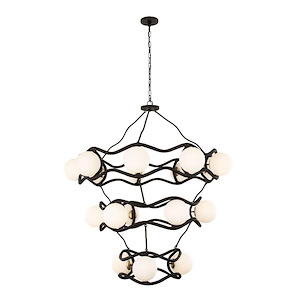 Black Betty - 18 Light 3-Tier Chandelier In Industrial Style-47.75 Inches Tall and 43 Inches Wide