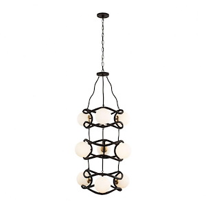 Black Betty - 9 Light 3-Tier Foyer Pendant In Industrial Style-47.75 Inches Tall and 24 Inches Wide - 1270771