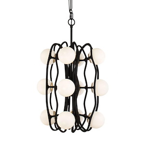 Black Betty - 84W 12 LED 3-Tier Pendant In Industrial Style-27 Inches Tall and 17 Inches Wide - 1270773