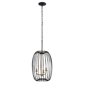 Nico - 3 Light Foyer Pendant In Mid-Century Modern Style-21.25 Inches Tall and 14 Inches Wide