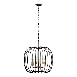 Nico - 6 Light Pendant In Mid-Century Modern Style-21.25 Inches Tall and 24 Inches Wide - 1270779