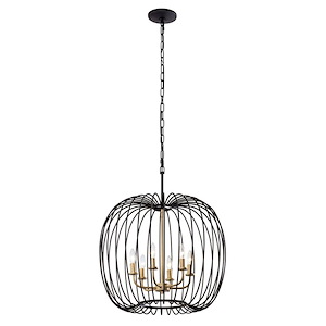 Nico - 6 Light Pendant In Mid-Century Modern Style-21.25 Inches Tall and 24 Inches Wide