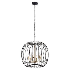 Nico - 6 Light Pendant In Mid-Century Modern Style-21.25 Inches Tall and 24 Inches Wide