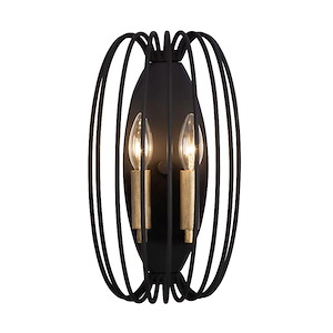 Nico - 2 Light Wall Sconce In Mid-Century Modern Style-14 Inches Tall and 8 Inches Wide