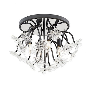 Wildflower - 4 Light Semi-Flush Mount In Glam Style-11.75 Inches Tall and 19 Inches Wide