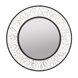 Estela - Round Wall Mirror In Industrial Style-30 Inches Tall and 30 Inches Wide
