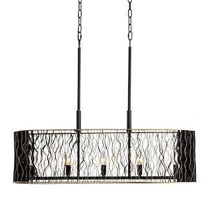 Estela - 5 Light Linear Pendant In Glam Style-12.25 Inches Tall and 36 Inches Wide