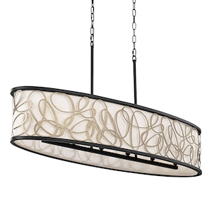 Scribble - 6 Light Linear Pendant In Glam Style-12 Inches Tall and 48 Inches Wide