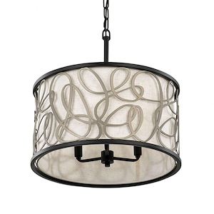 Scribble - 3 Light Convertible  Pendant In Glam Style-12 Inches Tall and 18 Inches Wide