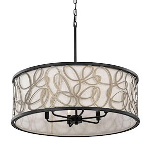 Scribble - 6 Light Pendant In Glam Style-12 Inches Tall and 28 Inches Wide - 1286695