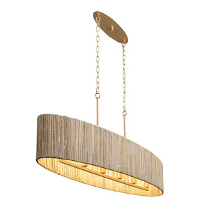 Jacob&#39;s Ladder - 6 Light Linear Pendant In Coastal Style-12.5 Inches Tall and 48 Inches Wide