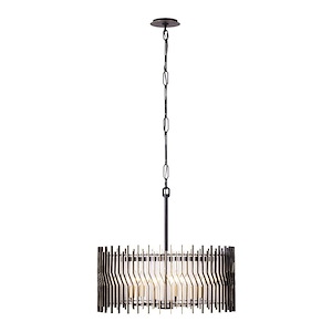 Park Row - 6 Light Pendant In Industrial Style-11.75 Inches Tall and 24 Inches Wide - 1300926