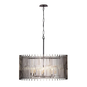 Park Row - 8 Light Pendant In Industrial Style-16.5 Inches Tall and 32 Inches Wide