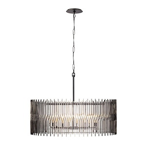 Park Row - 10 Light Pendant In Industrial Style-16.5 Inches Tall and 40 Inches Wide - 1300928