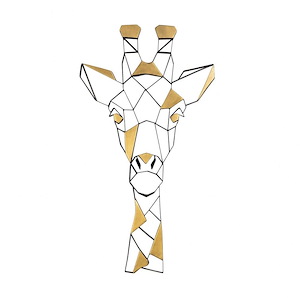 Geometric Animal Kingdom - Giraffe Wall Art In Modern Style-27.5 Inches Tall and 15.25 Inches Wide