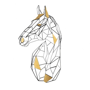 Geometric Animal Kingdom - Horse Wall Art In Modern Style-25.75 Inches Tall and 14.25 Inches Wide