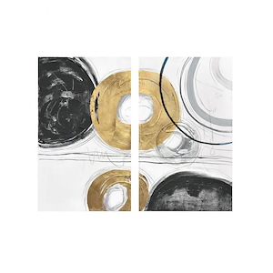 Circle Gets The Square Diptych - Wall Art In Modern Style-39.5 Inches Tall and 47.25 Inches Wide