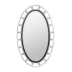 Chains of Love - Oval Wall Mirror In Industrial Style-40 Inches Tall and 24 Inches Wide - 1300944