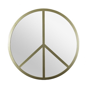 Paz - 30 Inch Round Peace Sign Accent Mirror