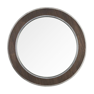 Macie - 30 Inch Round Wood and Metal Mirror - 856434