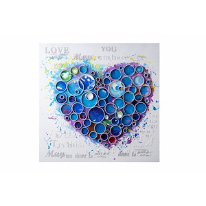 Work Of Heart - Blue Mixed-Media Wall Art - 856501