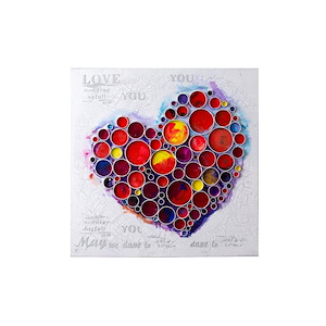 Work Of Heart - Red Mixed-Media Wall Art