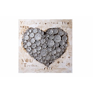 Work Of Heart - Silver Mixed-Media Wall Art