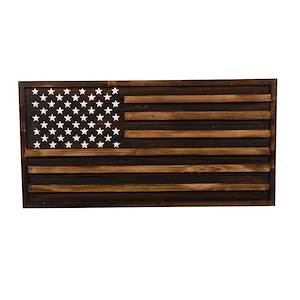 Rustic Pine - American Flag Wall Sconce Art