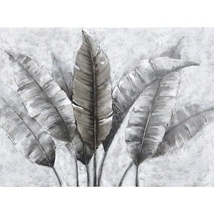 Casa - 47 Inch Banana Leaf Mixed-Media Canvas Wall Art