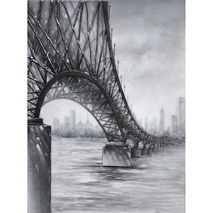 Casa - 47 Inch Moody Bridge Mixed-Media on Canvas Wall Art