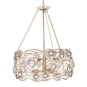 Ethereal Rose - 6 Light Chandelier In Industrial Style-26 Inches Tall and 24 Inches Wide