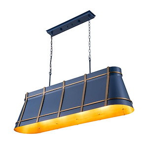 Brasserie - 5 Light Linear Pendant-16.5 Inch Tall and 52 Inch Wide - 1428618